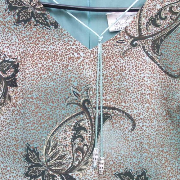 EUC Kathie Lee Sleeveless Beaded Accent Side Slits Fully Lined Maxi Dress SZ M - Picture 4 of 5